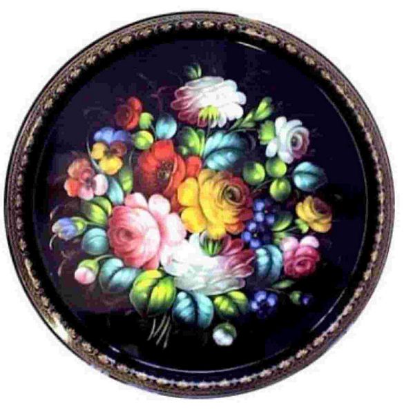 Russian Hand Painted Floral Tray Set 07 - 10 Pages to DOWNLOAD